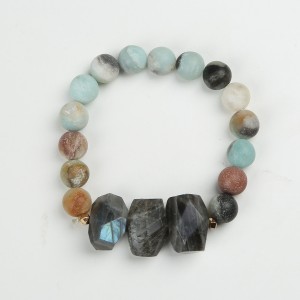 Hot Sale Fashion matte natural stone bracelets frosted gemstone elastic bracelets