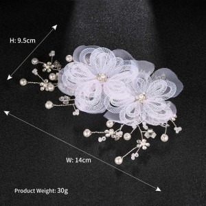 Creative fashion lace flower pearl bride gift wedding alloy headdress hair comb