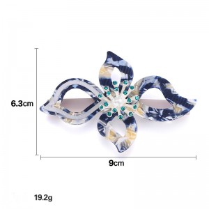 New Design Big Flower Bridal Hair Accessories Fashion Girls Design Acrylic Hair Clip For Women