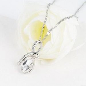 Hot sales Angel Tear Necklace Romantic Rose water drop Austrian crystal Necklace & Pendants high quality cheap jewelry