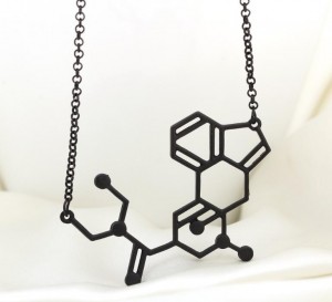 Science Jewelry Women Metal Chemistry Double Helix DNA Molecule Pendant Necklace